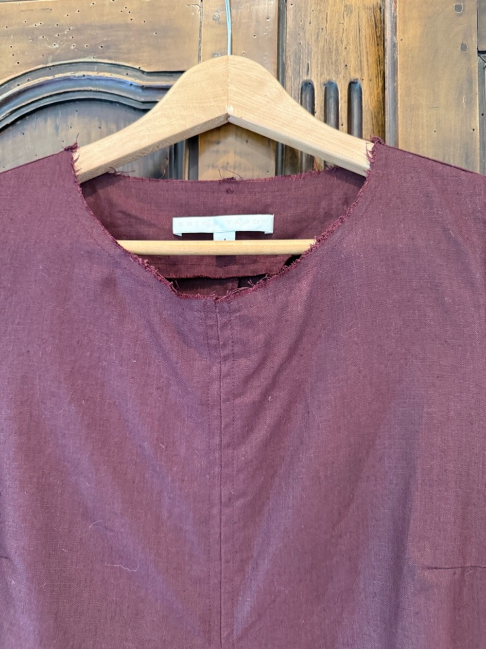 Erica Tanov RYE COTTON CANVAS DRESS in eggplant size 1 (small) - Picture 7 of 9